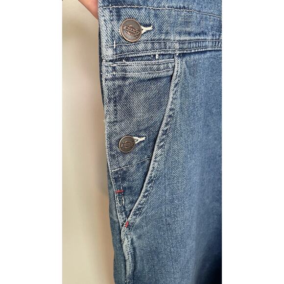 Dickies Bib Overalls Blue Denim Carpenter Workwear Baggy USA Conductor Men 40x32 - Picture 7 of 12